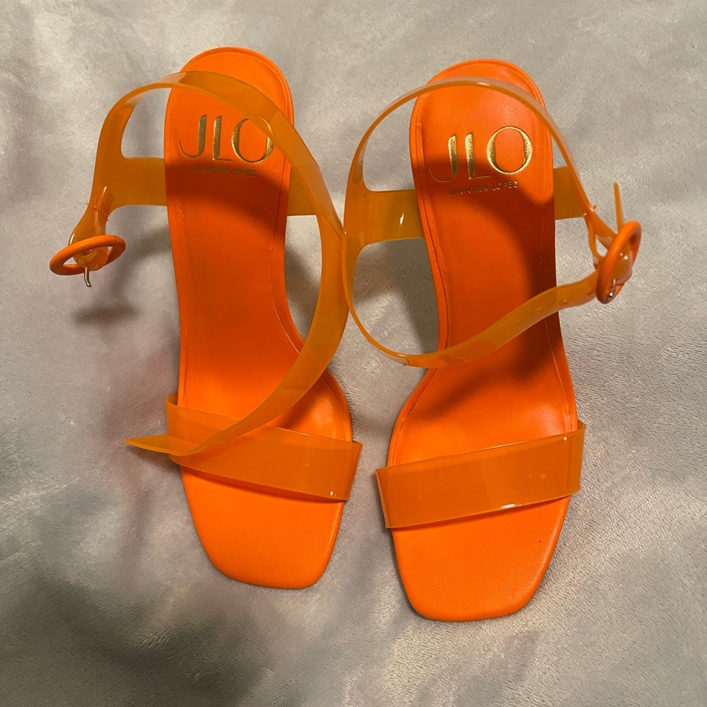 JLO Orange Heels